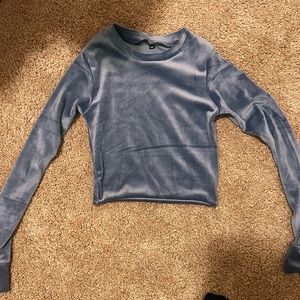 NWOT Modern Vagabond Blue Velvet Crop Top